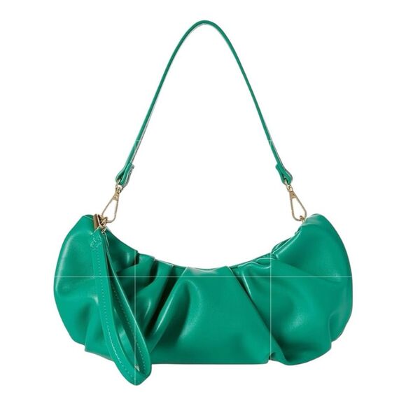 The Drop Ulla Ruched Convertible Bag Clutch Ultramarine Green NWT - Picture 1 of 16